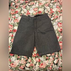 volcom boy’s dark gray uniform skater shorts